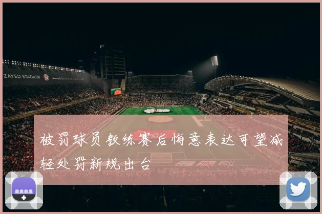 被罚球员教练赛后悔意表达可望减轻处罚新规出台